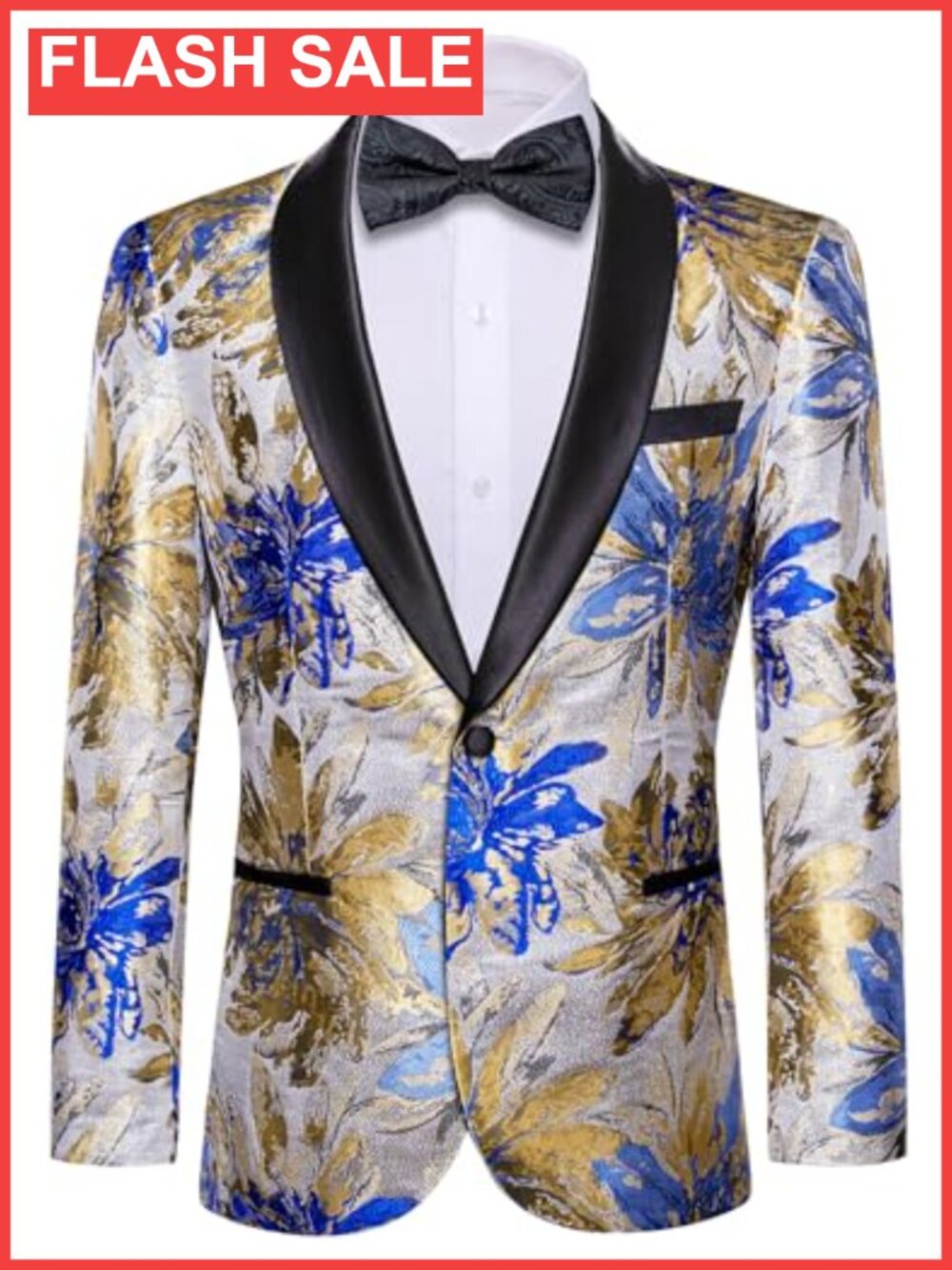 Men's Floral Paisley Sport Coat Blazer 1 Button Tuxedo Suit Jacket
